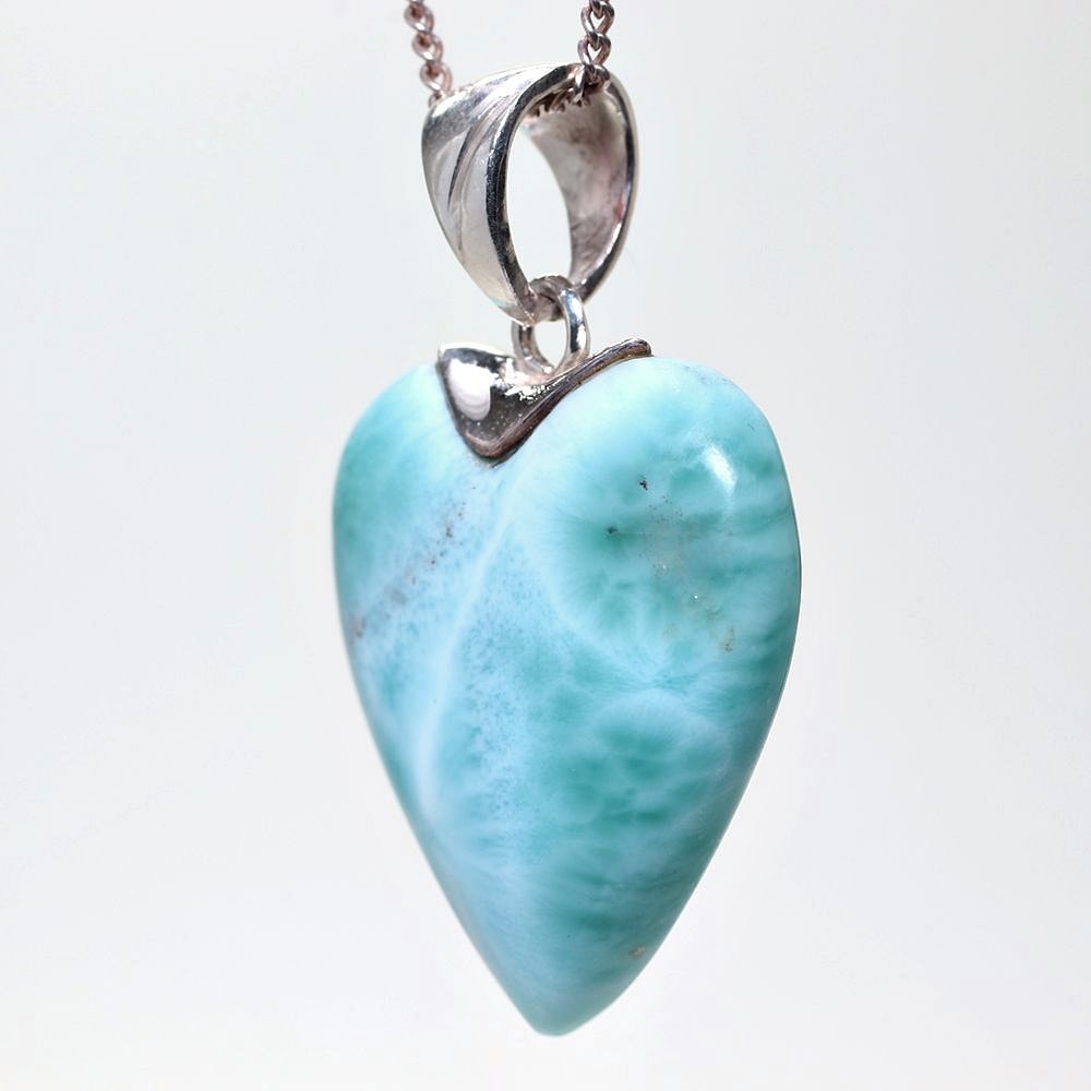 記念特価★ドミニカ共和国産ラリマーハートシェイプペンダントトップ(シルバー925)-slide-1