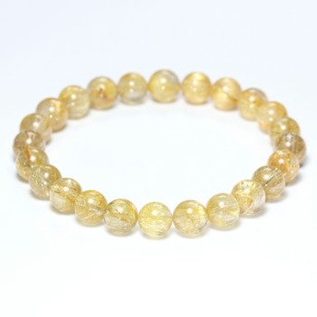 記念特価★[高品質]ルチルクォーツブレスレット（約8.5mm玉）(24th-LLEQ-BR0851IS)