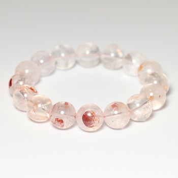 記念特価★ライモナイトインクォーツブレスレット（約13.5mm玉）(24th-LMLT-BR1351IS)