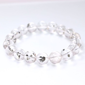 【第三弾】記念特価★[高品質++]ブラジル産マーカサイトインクォーツブレスレット（約11.5mm玉・ほぼトップクォリティ！）(24th-MARCQ-BR1151IS)