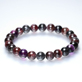 記念特価★[トップクォリティ]マダガスカル産ミックスブラックスーパーセブンブレスレット（約7.5mm玉・今では入手困難なブラックタイプ！）(24th-MBKV-BR0751IS)