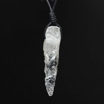 記念特価★インド/マニハール産ヒマラヤ水晶紐付きペンダントトップ（シルバー925・貴重なオールドストック品！）(24th-MHQZ-PT001IS)