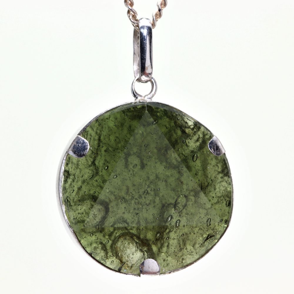 記念特価★天然モルダバイトヘキサゴンペンダントトップ(シルバー925)-slide-0