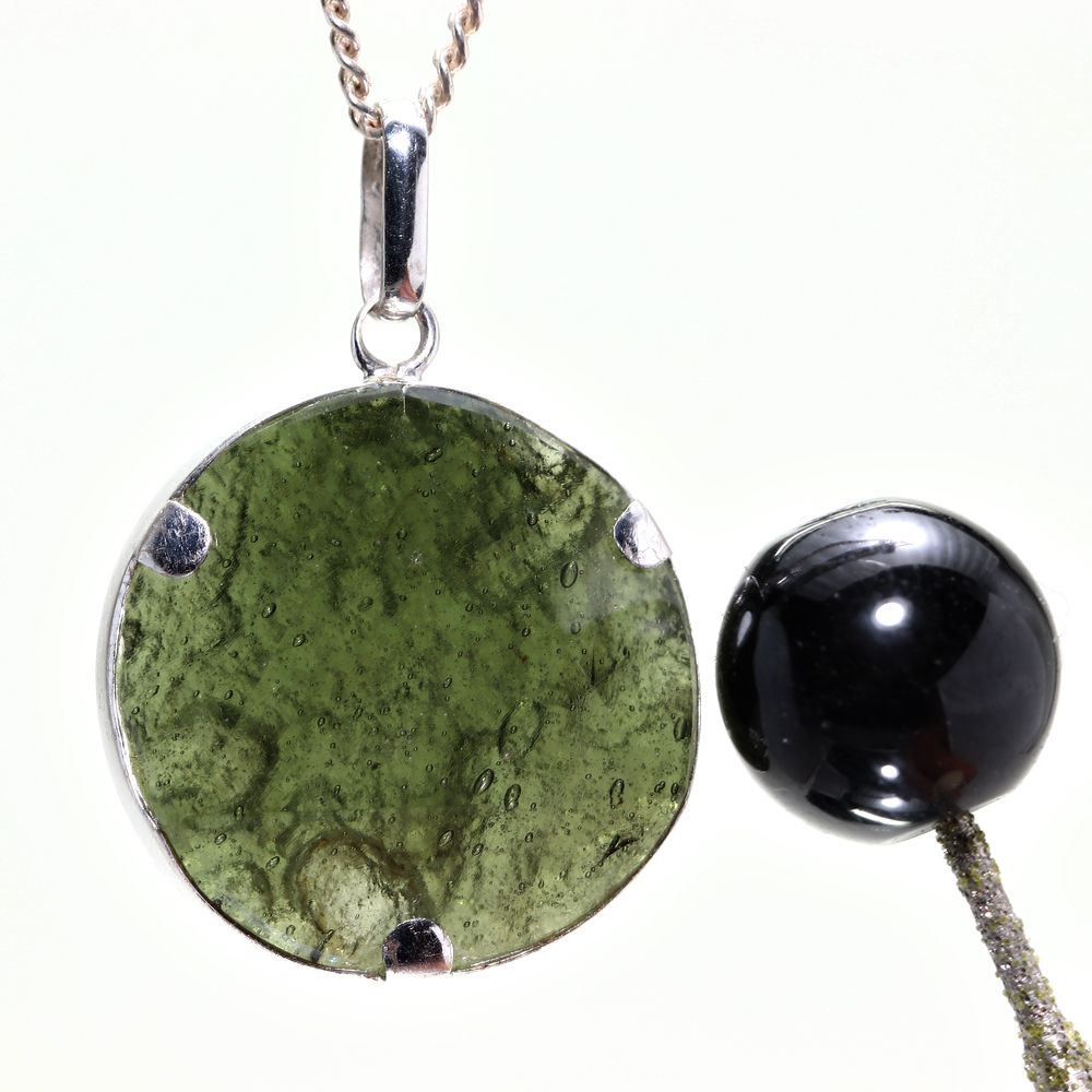 記念特価★天然モルダバイトヘキサゴンペンダントトップ(シルバー925)-slide-7