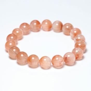 記念特価★ブラジル産オレンジアンフィーボールインクォーツブレスレット/ダンジェリンクォーツ（約11mm玉）(24th-ORBQ-BR1101IS)