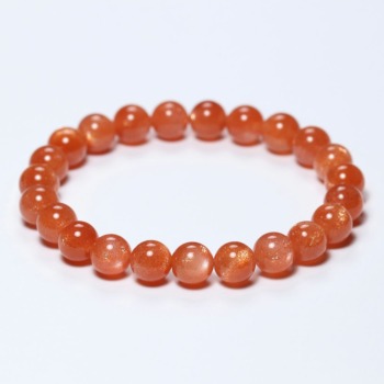 記念特価★[高品質++]タンザニア産オレンジサンムーンストーンブレスレット（約8mm玉）(24th-ORSM-BR0801IS)