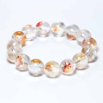 記念特価★[3A]ブラジル産オーロラクォーツブレスレット（約13.5mm玉）(24th-OURA-BR1351IS)