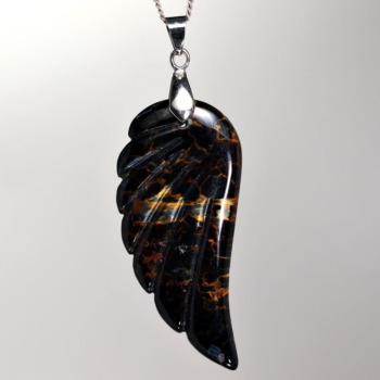 記念特価★ナミビア産ピーターサイトフェザー型ペンダントトップ（シルバー925）(24th-PETER-PT0123IS)