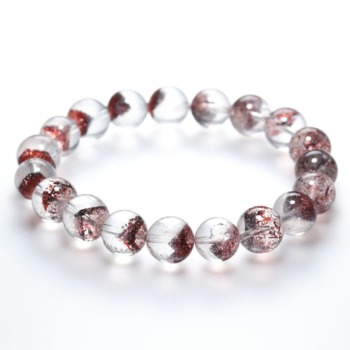 記念特価★[超目玉品！高品質]マダガスカル産ファントムファイヤークォーツブレスレット（約10.5mm玉・通常価格なら約8万円！）(24th-PFIQ-BR1051IS)