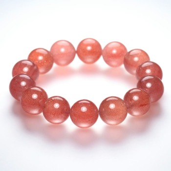 記念特価★[大玉は希少！高品質]ブラジル産ピンクアベンチュリンモスコバイトブレスレット/ピンクマイカインクォーツ（約15.5mm玉）(24th-PIPA-BR1551IS)
