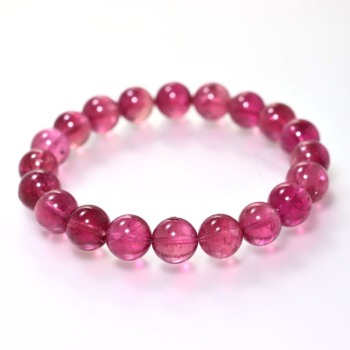 記念特価★[超希少カラー！]宝石質ピンクレッドトルマリンブレスレット（約9.5mm玉）(24th-PITOL-BR0951IS)