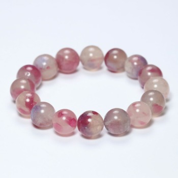 記念特価★[大特価！]ブラジル産ピンクトルマリンレピドライトシリカブレスレット（約12.5mm玉）(24th-PITP-BR1251IS)
