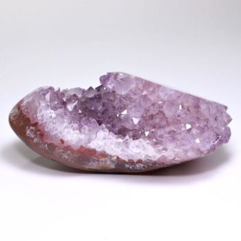 記念特価★[高品質]ブラジル産ピンクラベンダーアメジスト原石クラスター（336g・部分ポリッシュ）(24th-PRAME-CL0336IS)