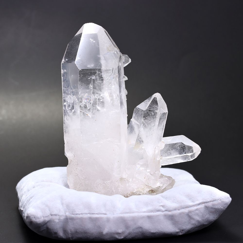 記念特価★ブラジル産貫入&レインボー水晶クラスター/水晶座布団付属(原石265g・ポイント箇所に磨きありのため大大特価!)-slide-0