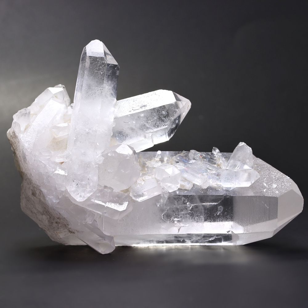 記念特価★ブラジル産貫入&レインボー水晶クラスター/水晶座布団付属(原石265g・ポイント箇所に磨きありのため大大特価!)-slide-2