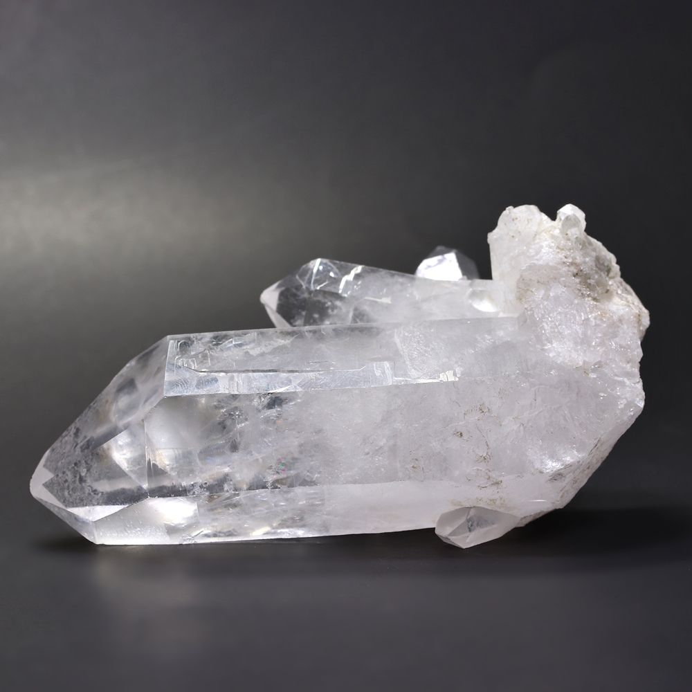 記念特価★ブラジル産貫入&レインボー水晶クラスター/水晶座布団付属(原石265g・ポイント箇所に磨きありのため大大特価!)-slide-3