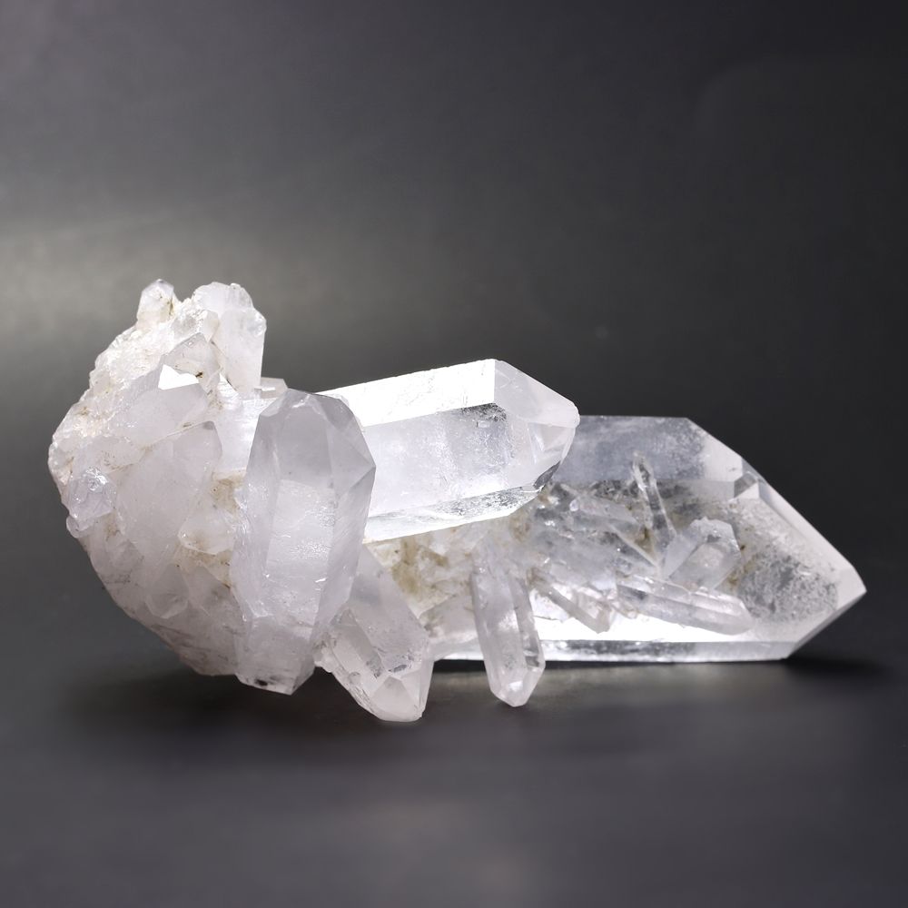 記念特価★ブラジル産貫入&レインボー水晶クラスター/水晶座布団付属(原石265g・ポイント箇所に磨きありのため大大特価!)-slide-4