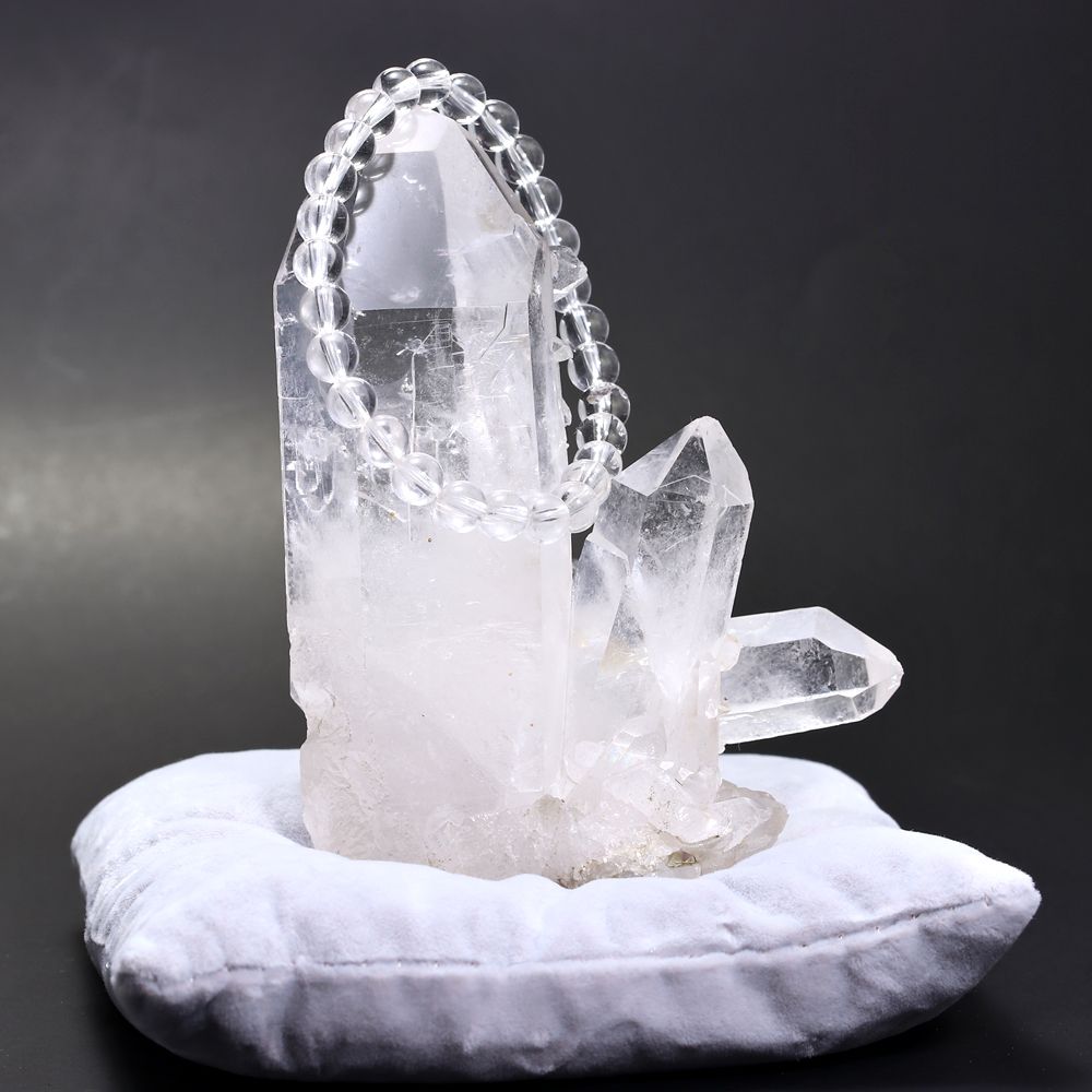 記念特価★ブラジル産貫入&レインボー水晶クラスター/水晶座布団付属(原石265g・ポイント箇所に磨きありのため大大特価!)-slide-7