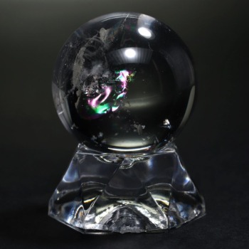 記念特価★ブラジル産レインボーガーデンクォーツ丸玉/アイリスクォーツ庭園水晶スフィア（直径31.1mm）(24th-RAYGA-SP0311IS)