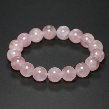 記念特価★ブラジル産ローズクォーツブレスレット（約12mm玉）(24th-REQZ-BR1201IS)