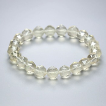 記念特価★[高品質]リビア産リビアングラスブレスレット（約8.5mm玉・スターカット）(24th-RIVG-BR0851IS)