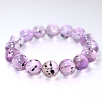 記念特価★[高品質++]ブラジル産ロマネサイトインアメジストブレスレット（約13.5mm大玉！）(24th-RMSAM-BR1351IS)