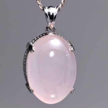 記念特価★ブラジル産ローズクオーツペンダントトップ（シルバー925）(24th-ROSEQ-PT0042IS)