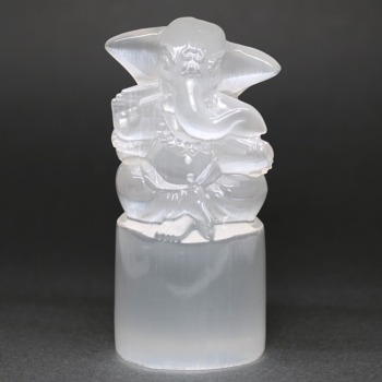 記念特価★モロッコ産セレナイト彫刻ガネーシャ像（272g）(24th-SEL-GN2720IS)