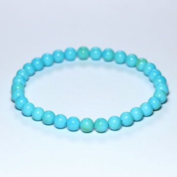 記念特価★[超特価！]アリゾナ産スリーピングビューティーターコイズブレスレット（約6mm玉）(24th-SLBT-BR0601IS)