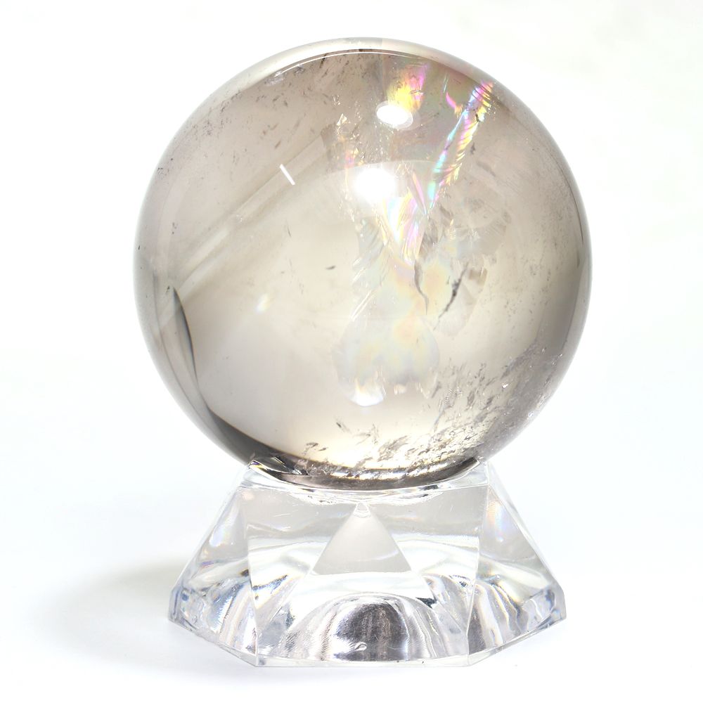 記念特価★ブラジル産レインボースモーキーシトリン丸玉/アイリスクォーツスフィア(直径51.4mm)-slide-0