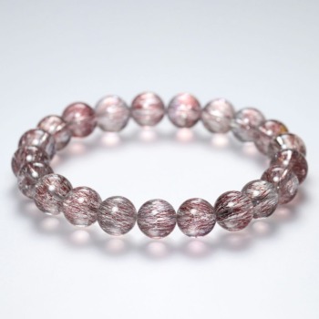 記念特価★[高品質++]マダガスカル産針状スーパーセブンブレスレット（約9.5mm玉）(24th-SPSV-BR0951IS)