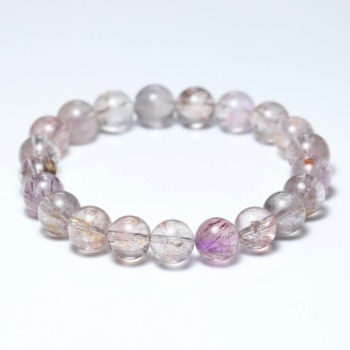 記念特価★[3A]マダガスカル産スーパーセブンブレスレット（約9.5mm玉）(24th-SUPS-BR0951IS)