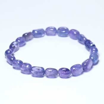 記念特価★[高品質++]タンザニア産タンザナイトダブルカットブレスレット（約11mm玉）(24th-TANT-BR1101IS)