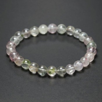 記念特価★[レア・珍品！]ブラジル産トルマリンインクォーツブレスレット（約7mm玉）(24th-TOIT-BR0701IS)