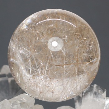 記念特価★ブラジル産アンフィボールインクォーツ丸玉/サゲニティッククォーツスフィア（直径44.6mm）(24th-WAMPH-SP1225IS)