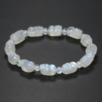 記念特価★マダガスカル産ホワイトラブラドライトヒキュウブレスレット（約12mm玉）(24th-WLRH-BR1201IS)
