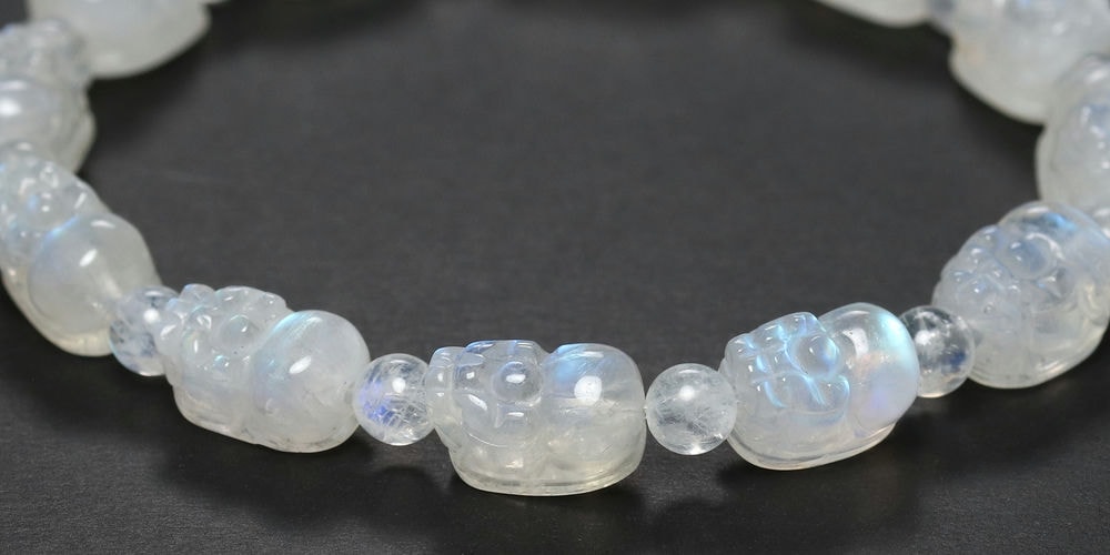 記念特価★マダガスカル産ホワイトラブラドライトヒキュウブレスレット(約12mm玉)-slide-2