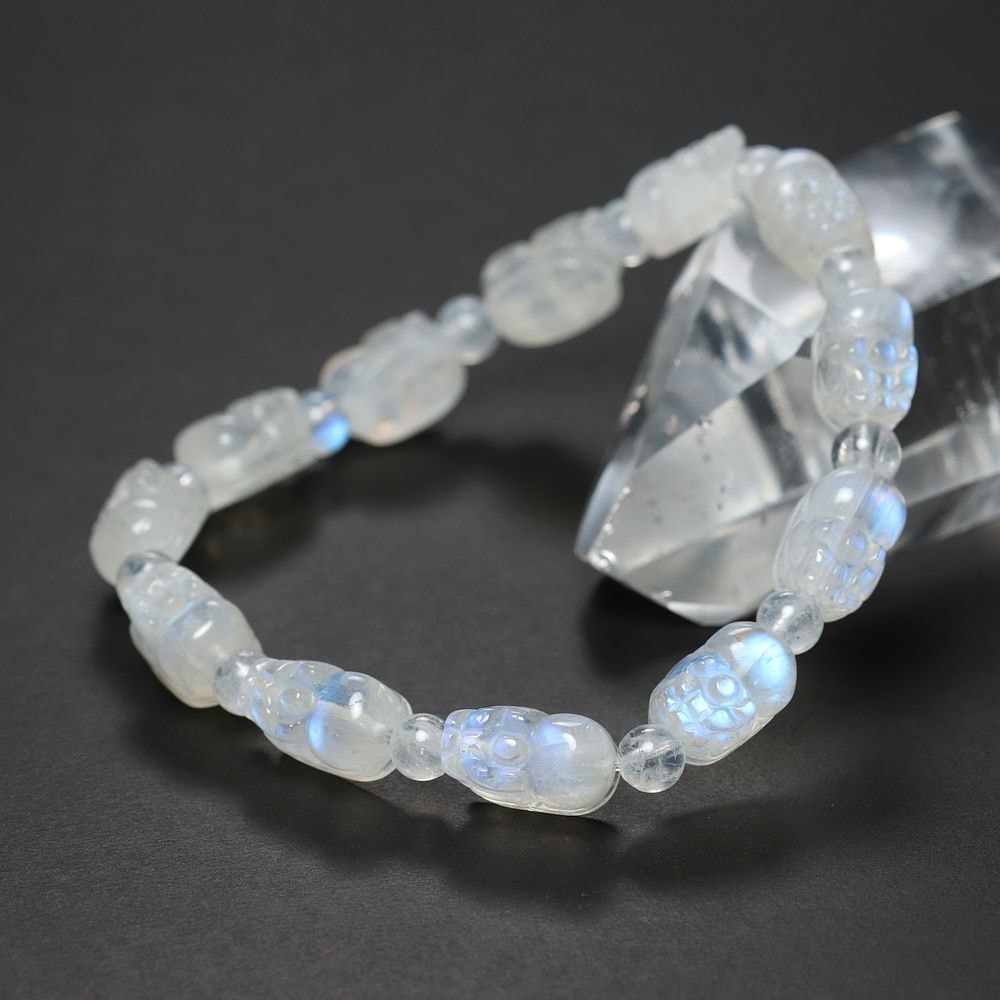 記念特価★マダガスカル産ホワイトラブラドライトヒキュウブレスレット(約12mm玉)-slide-5