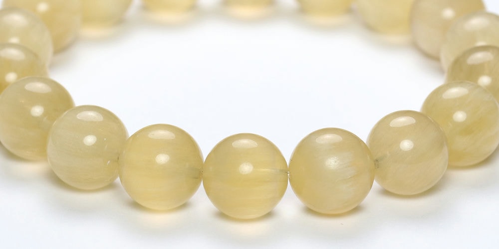 記念特価★中国産イエローフェザーフローライトブレスレット(約11mm玉)-slide-1