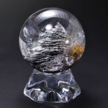 記念特価★ブラジル産ガーデンファントムクォーツ丸玉/スフィア（直径38.6mm）(25th-GAPHQ-SPH0038)