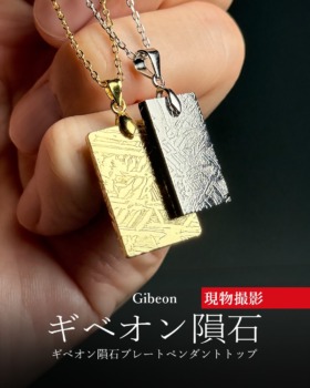 [6/4]ギベオン隕石スクエアプレートペンダントトップ（現物撮影）