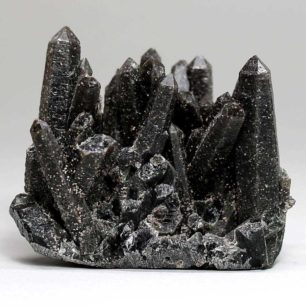 内モンゴル自治区産アクチノライトインクォーツ原石クラスター/通称グリーンクォーツ(ヘデンバーガイト&アクチノライト高密度内包)-slide-0