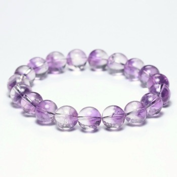[高品質+]アメジストファントムクォーツブレスレット（約10.5mm玉・珍しい変種）(AMPA-BR1056IS)