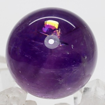 [高品質]ブラジル産アメジスト丸玉/スフィア（球体直径38.3mm）(AMY-SP0782IS)