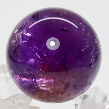 [高品質++]ブラジル産アメジスト丸玉/スフィア（球体直径43.7mm）(AMZ-SP1163IS)