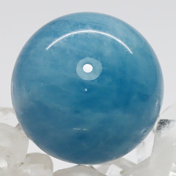[高品質]ブラジル産天然アクアマリン丸玉/スフィア（直径約28.0mm）(AQUM-SP3120IS)