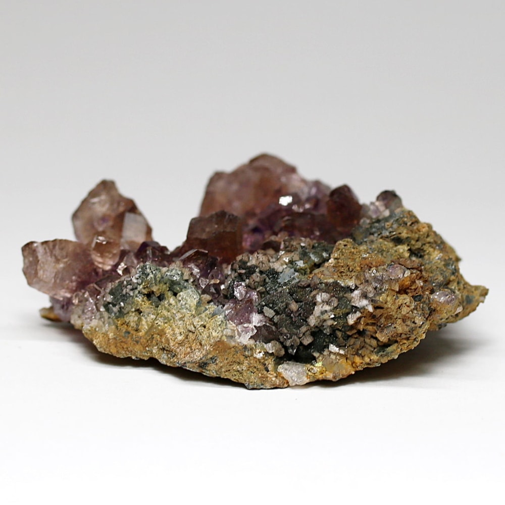 インド/カルール産アメジストエレスチャルクラスター(原石98.1g・レピドクロサイト、ゲーサイト内包)-slide-1