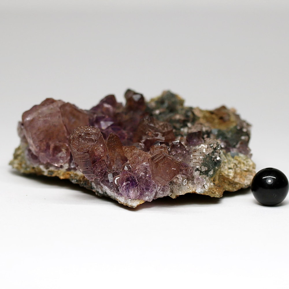 インド/カルール産アメジストエレスチャルクラスター(原石98.1g・レピドクロサイト、ゲーサイト内包)-slide-9