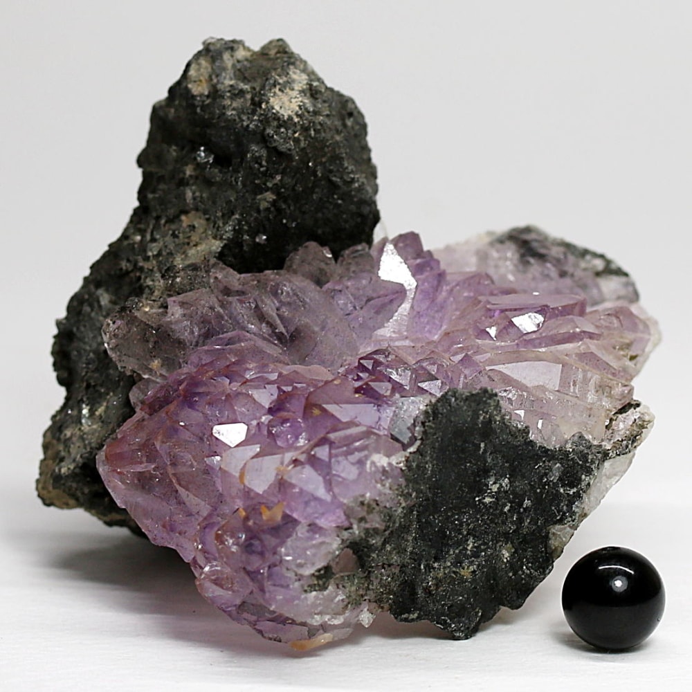 インド/カルール産アメジストエレスチャルクラスター(原石173g・レピドクロサイト内包)-slide-9