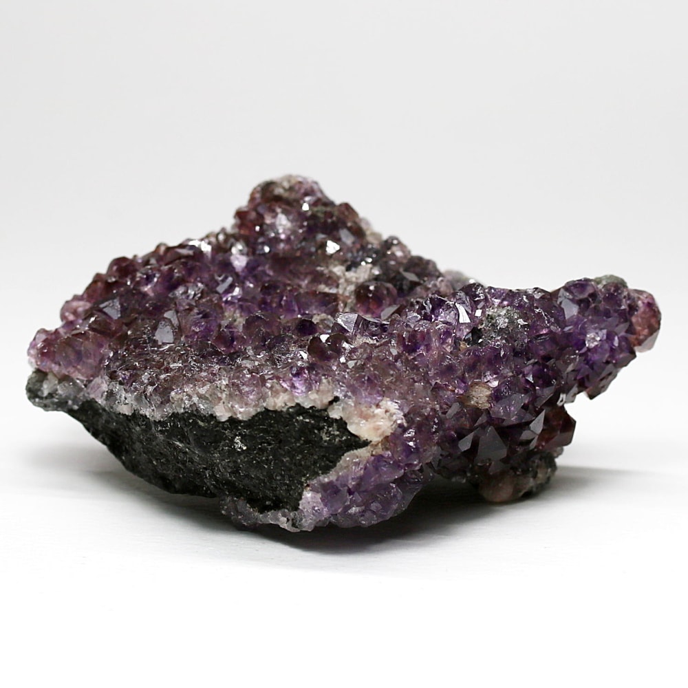 インド/カルール産アメジストエレスチャルクラスター(原石226g・レピドクロサイト、ゲーサイト内包・僅かにカルサイト共生)-slide-1